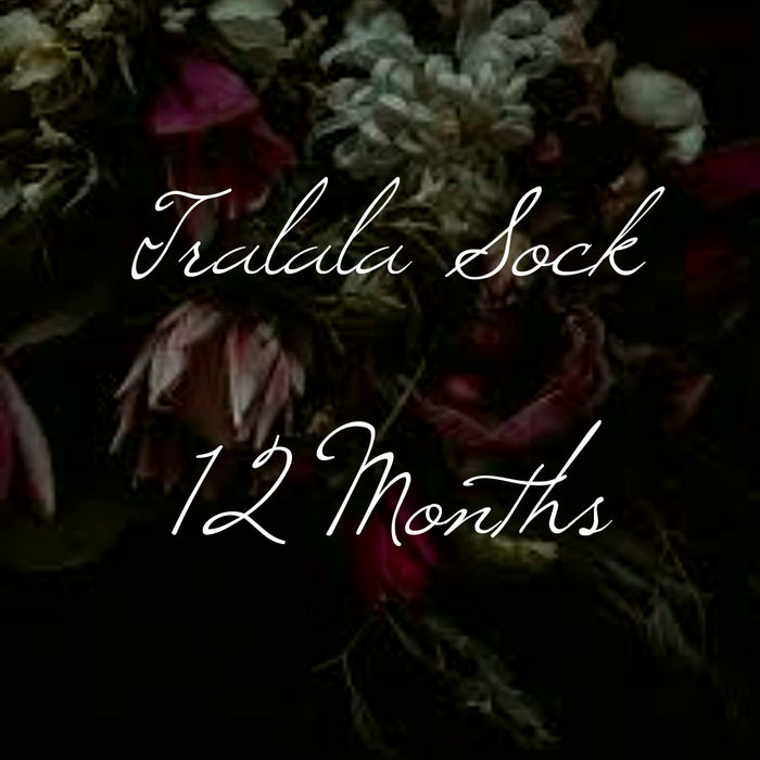 Tralala Sock- 12 Month subscription, Gothic color of the Month 2024